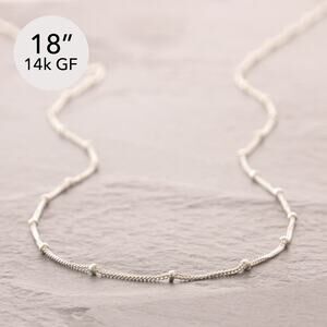 18" Sterling Silver Bead Necklace, satellite chain, layering necklace 47-37s